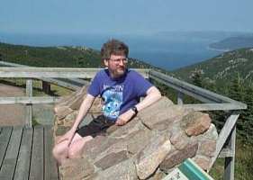 Photo of Jeffrey at a lookout on the Cabot Trail